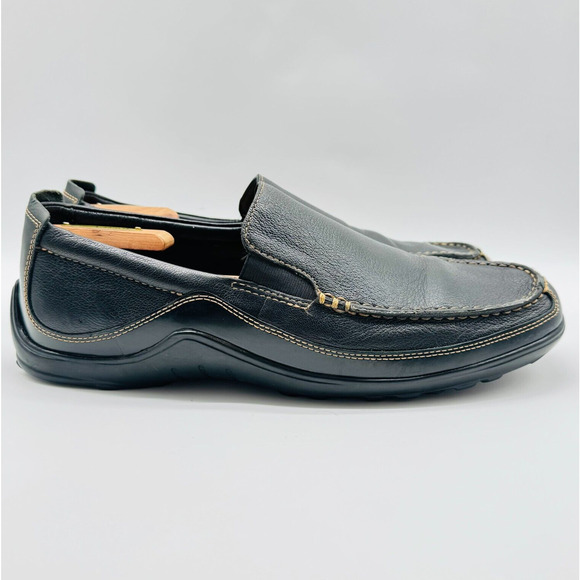 Cole Haan Shoes Mens 11 Black Leather Loafers Casual Driving Comfort Moccasins - Picture 1 of 11